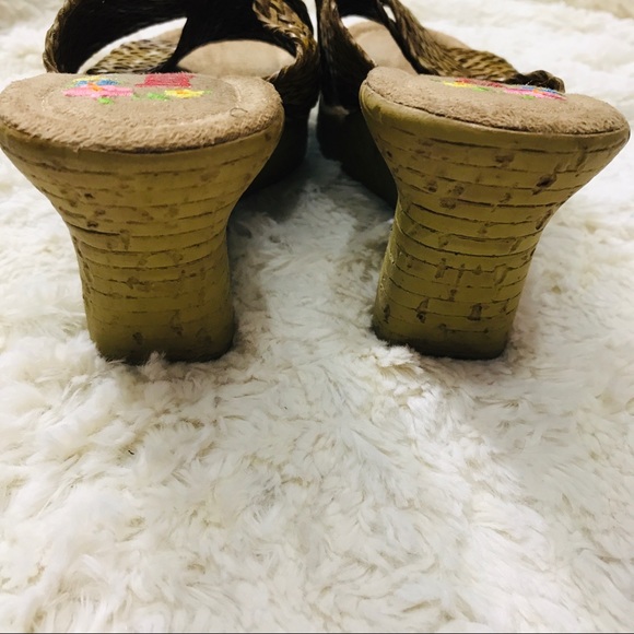 Bongo Neutral Brown Woven Wedge Sandals Size 5.5 - Picture 5 of 7